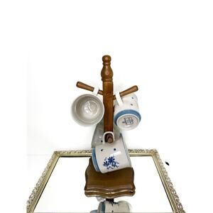 Set of 4 Vintage Jardin 710 Whisper Blue Floral Coffee Tea Cup/Mug 60's 70's